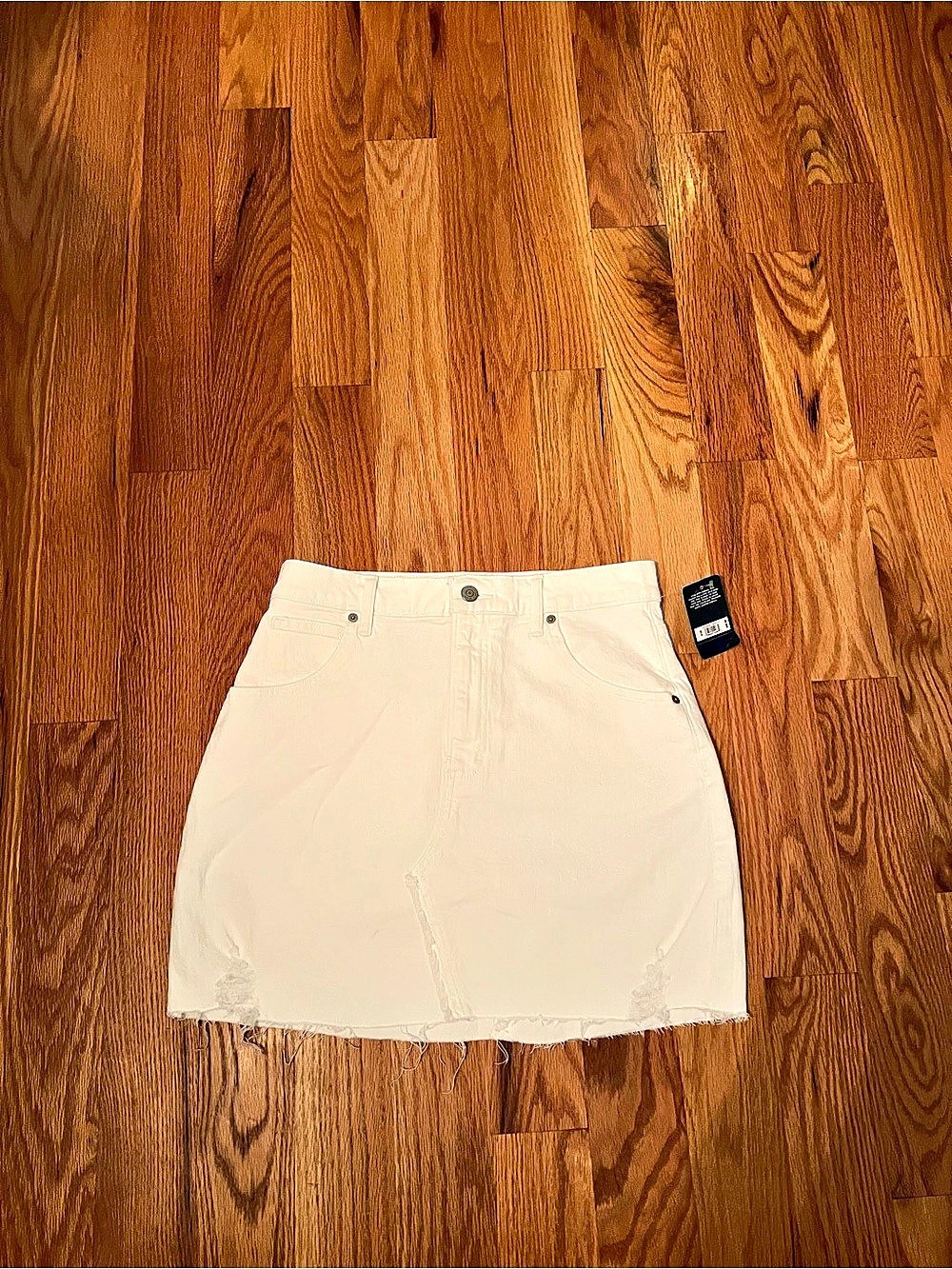 Lucky Brand  Denim Mini Skirt in Cream Size 4 NWT